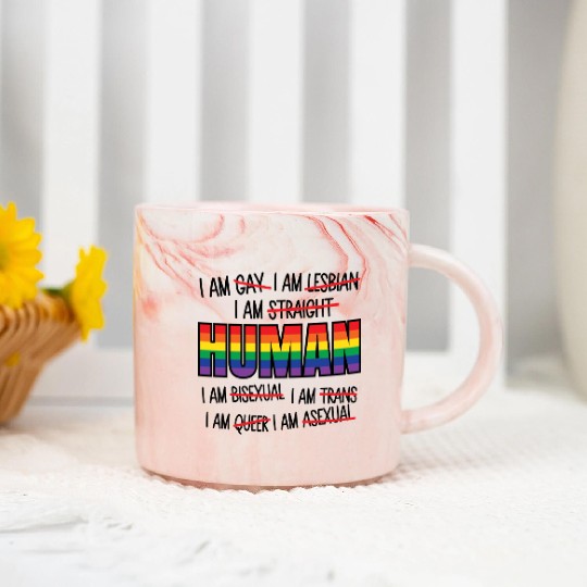 Human LGBT Gay Pride Marble Mugs