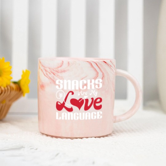 Snacks are my Love Language Funny Snack Lovers Marble Mugs
