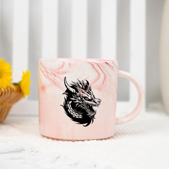 Dragon Mythical Fantasy Serpent Marble Mugs