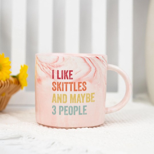 I Like Skittles and Maybe 3 People Gift Marble Mugs