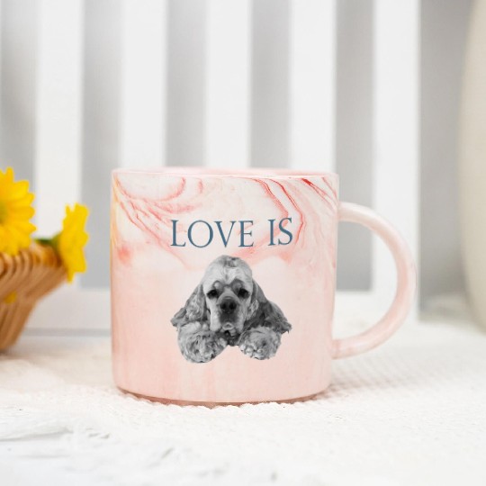 Love Is Cocker Spaniel Marble Mugs
