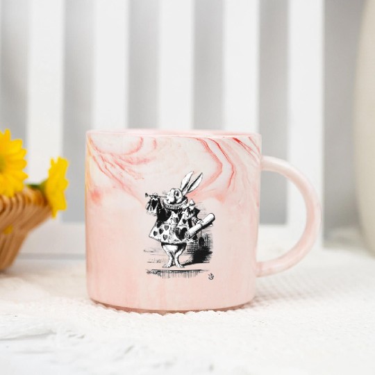 Easter Bunny Alice-In-Wonderland White Rabbit Marble Mugs