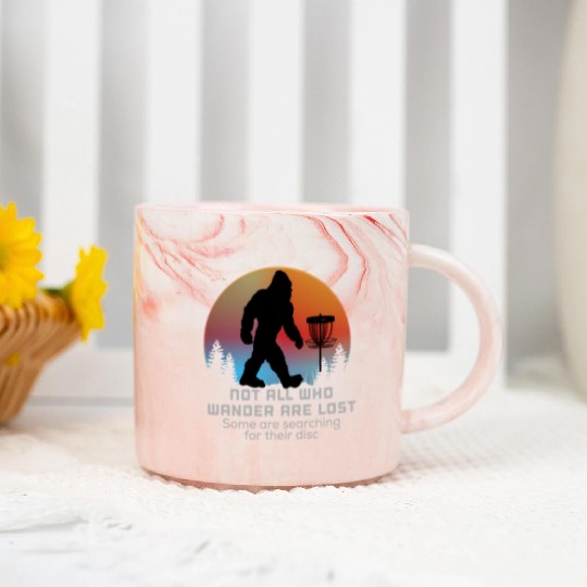 Bigfoot Disc Golf Sasquatch Chain Tosser Big Disc Marble Mugs