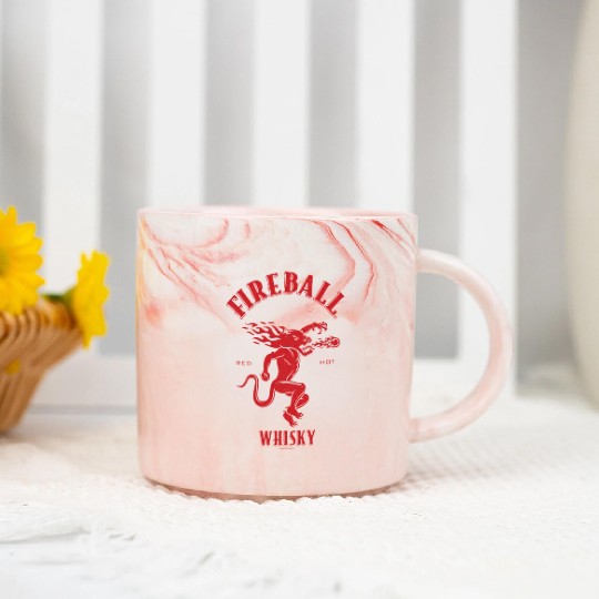 Fireball Whiy Red Hot Burns Like Hell V2 Marble Mugs