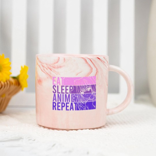 Anime Marble Mugs Eat Sleep Anime Repeat Anime