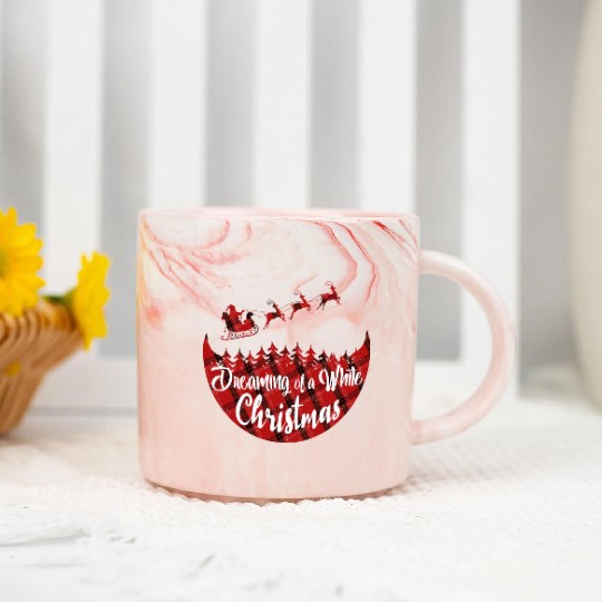 Dreaming of a White Christmas Marble Mugs
