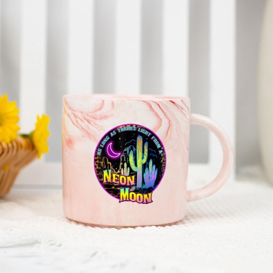 As Long As Theres Light From A Neon Moon Country Marble Mugs