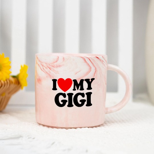 I Love My Gigi Red Heart Grandkids I Love My Gigi Marble Mugs