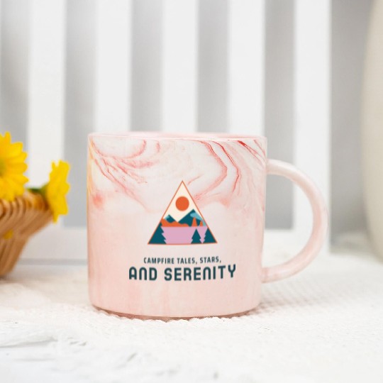 Campfire Tales, Stars, And Serenity Camping Marble Mugs