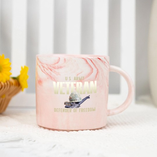 US Army Veteran: Defender of Freedom Marble Mugs
