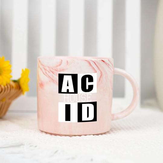 ACID HOUSE music logo Marble Mugs