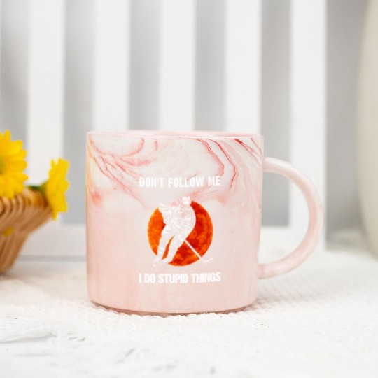 Don t Follow Me I Do The Stupid Thing Marble Mugs
