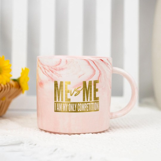 Me Vs Me I Am My Own Competition Motivational Marble Mugs