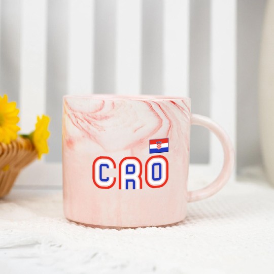 Croatia Flag Retro International Cory Croatian Marble Mugs