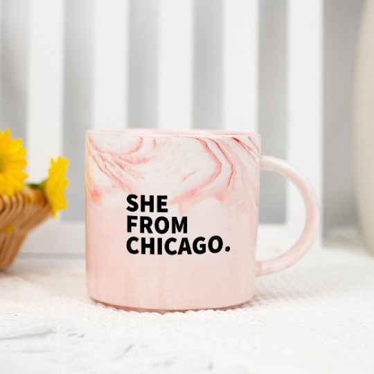 She From Chicago Marble Mugs