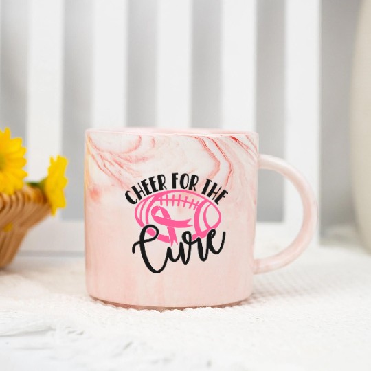 Cheer For The Cure Pink Breast Cancer Awareness Marble Mugs