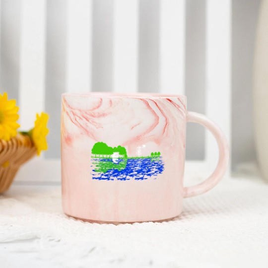 Disc Golf Sunset Guitar Guitarist Player Golfing Marble Mugs