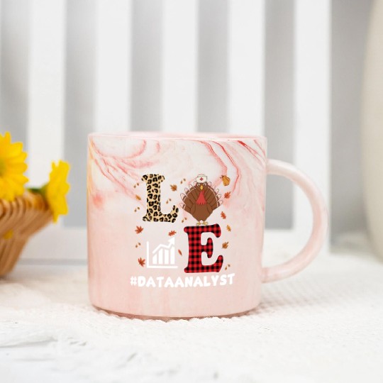 Funny Data Analyst Thanksgiving Design Marble Mugs
