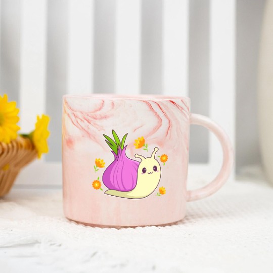 Aesthetic Kawaii Onion Marble Mugs