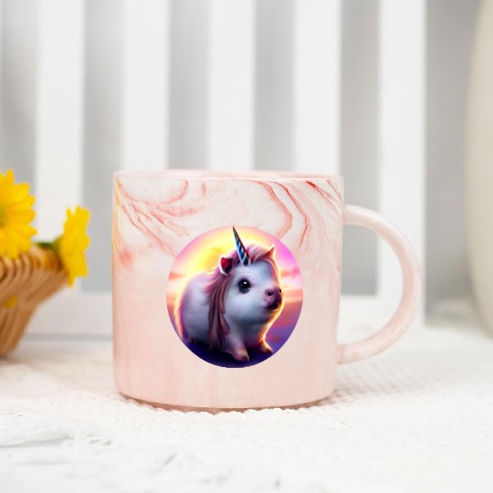 Guinea pig unicorn Marble Mugs