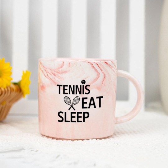 tennis eat sleep Marble Mugs