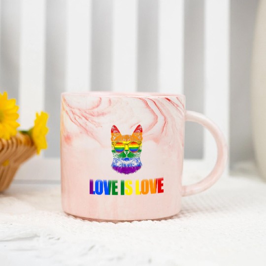 love Is Love Gay Pride Marble Mugs