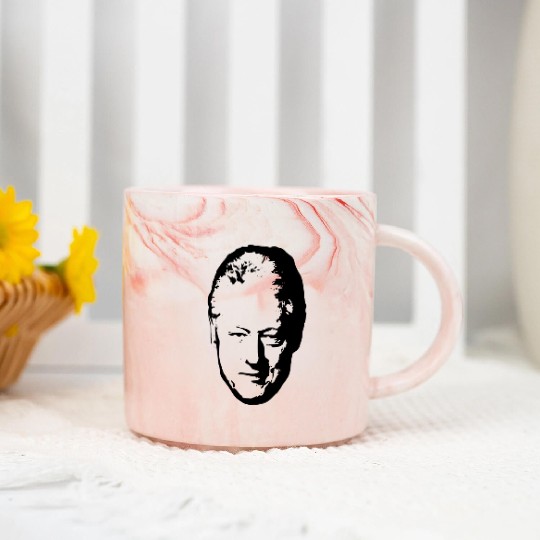 Bill Clinton Black On White Pop Art Marble Mugs