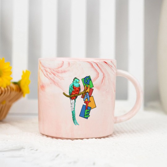 Guatemala Proud Hispa Quetzal National Bird Marble Mugs