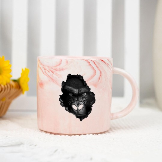 Gorilla Face Wall Animal Print Animal Marble Mugs