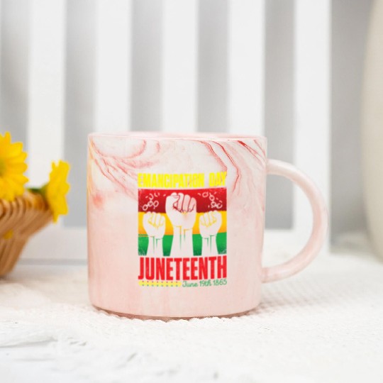 Ecipation Day 1865 African American Juneteenth Fla Marble Mugs