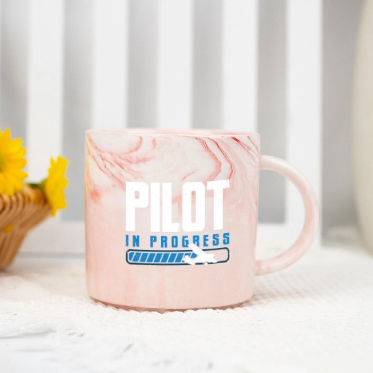 Pilot In Progress Plane Aircraft Student Pilot Marble Mugs