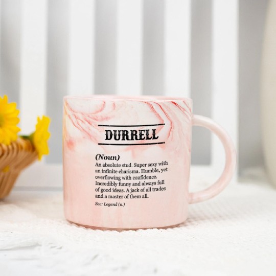 Durrell Name Definition Phrase tzed Marble Mugs