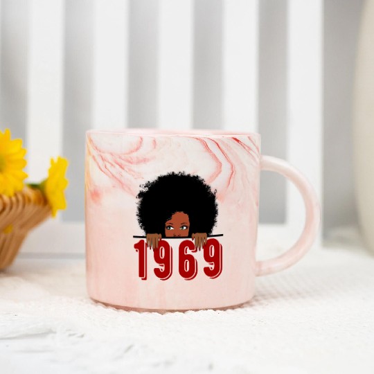 Black Queen Born In 1969 50Th Awesome Marble Mugs