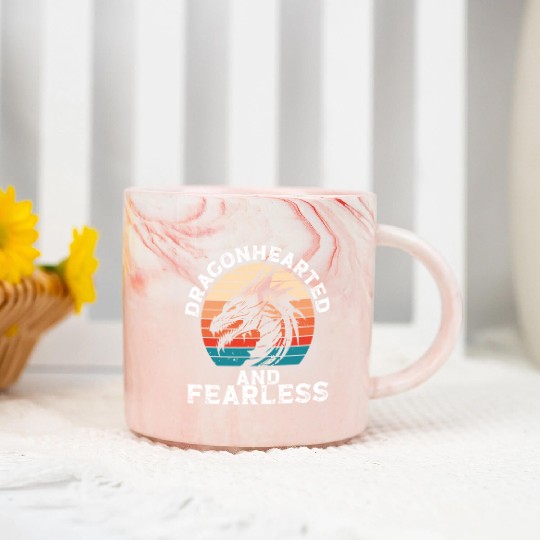 Dragonhearted and fearless Marble Mugs