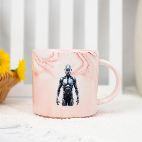 Futuristic robot with AI Marble Mugs