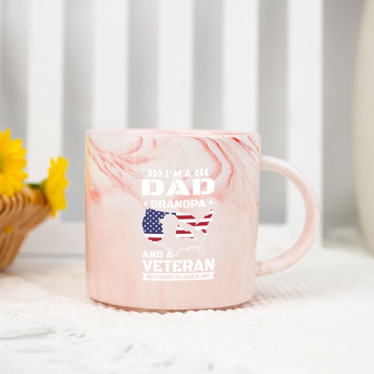 Veteran US American Veterans Dad Grandpa Nothing Marble Mugs