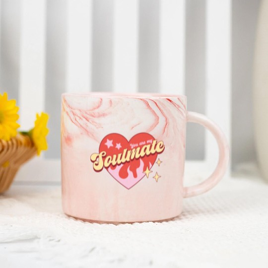 Soulmate heart valentine sublimation trending Marble Mugs