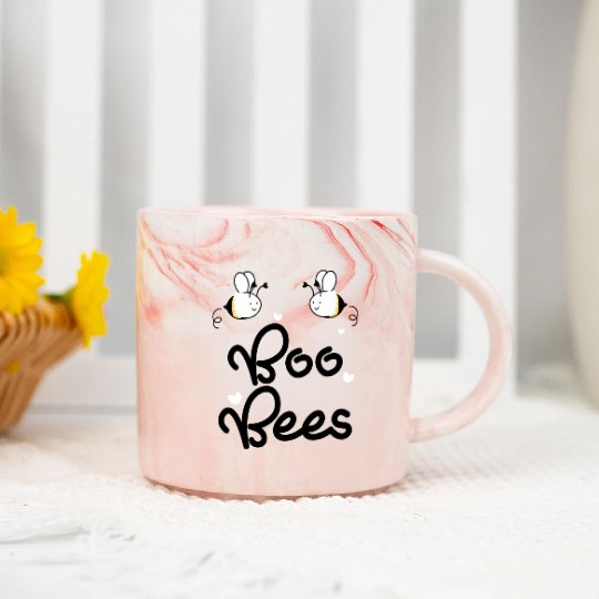 boo bees green Marble Mugs