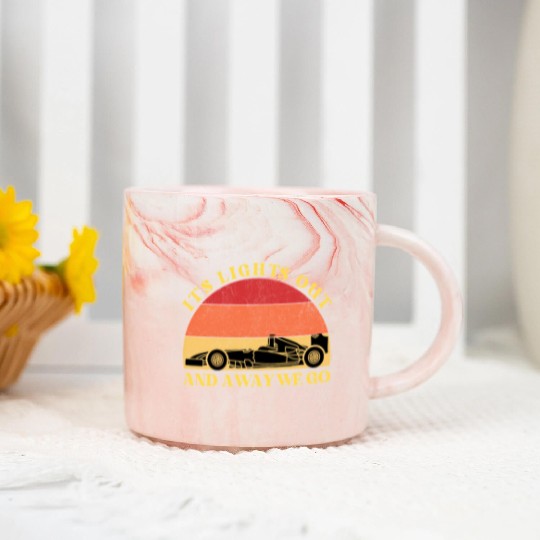 Its Lights Out And Away We Go Retro Sunset Formula Marble Mugs