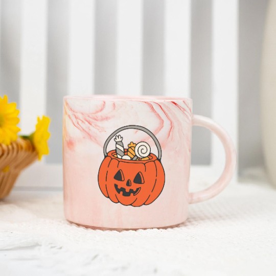 Trick Or Treat Halloween Jack O Lantern Marble Mugs