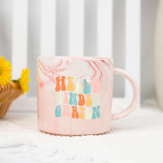 Hello Kindergarten Teacher Team Back To School Marble Mugs