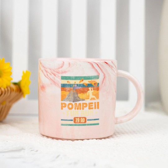 Pompeii Fun Run - Geography Volcanologist Marble Mugs
