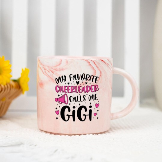 Proud Cheer Gigi Grandma Of A Cheerleader Gigi Marble Mugs