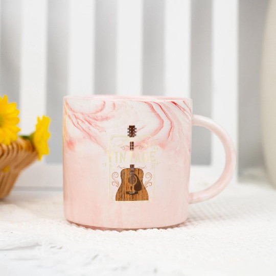 Vintage Acoustic Guitar Collector Retro Guitarist Marble Mugs