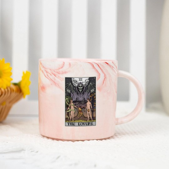 The Tarot Card Halloween Grim Reaper Gothic Horror Marble Mugs