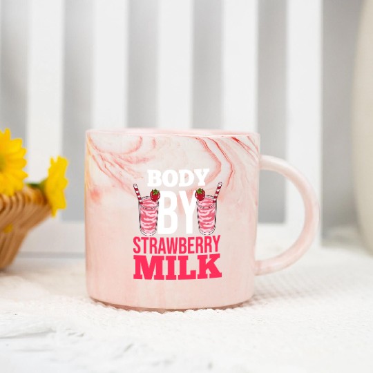 Strawberry Milk Shake Korean Vegan Japanese Marble Mugs