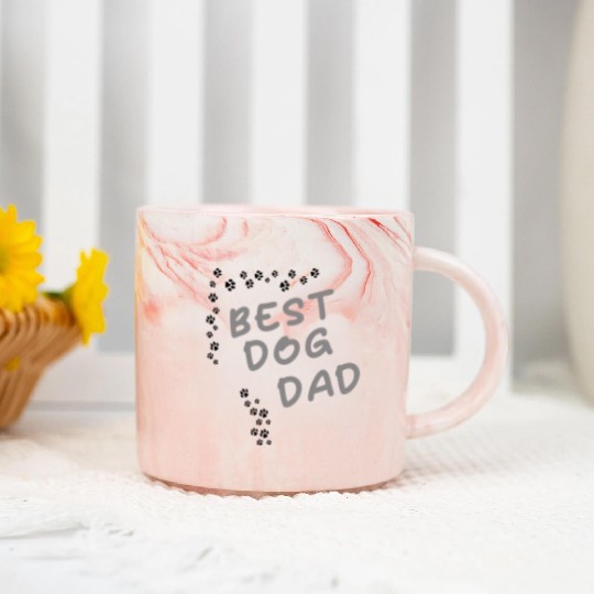 BEST DOG DAD Marble Mugs