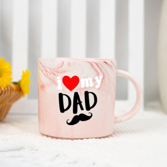 i love my dad Marble Mugs