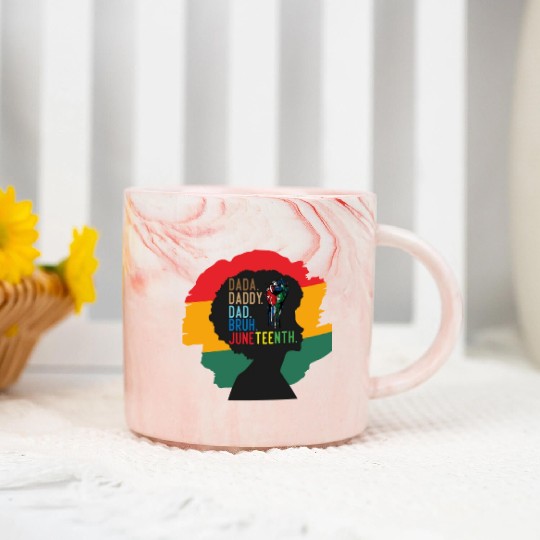 Dada Daddy Dad Bruh Retro Juneteenth Fathers Day Marble Mugs