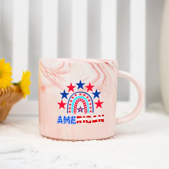American Independence Day Love America Patriot Marble Mugs
